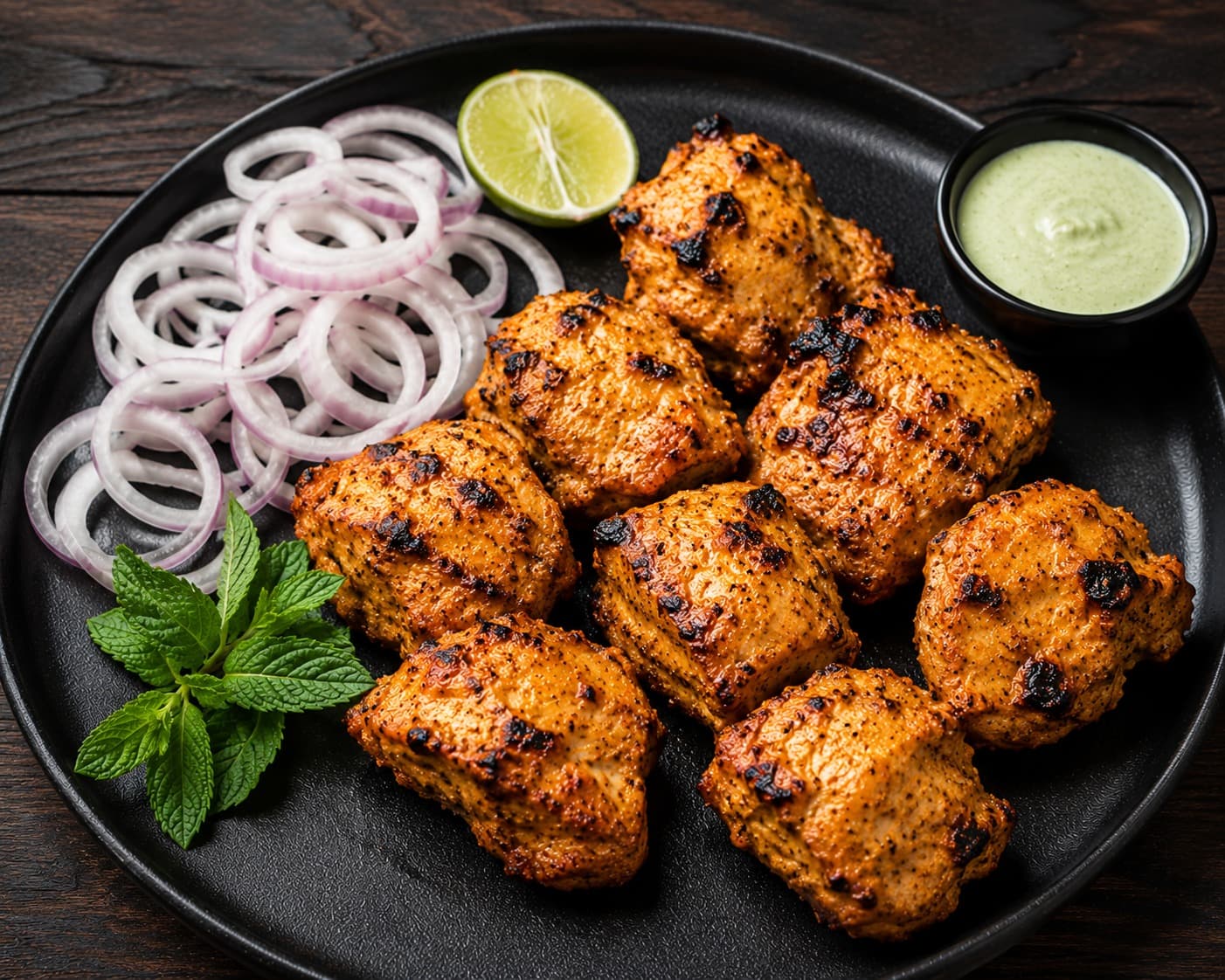 Grilled boneless chicken tikka skewers — MK's Noida