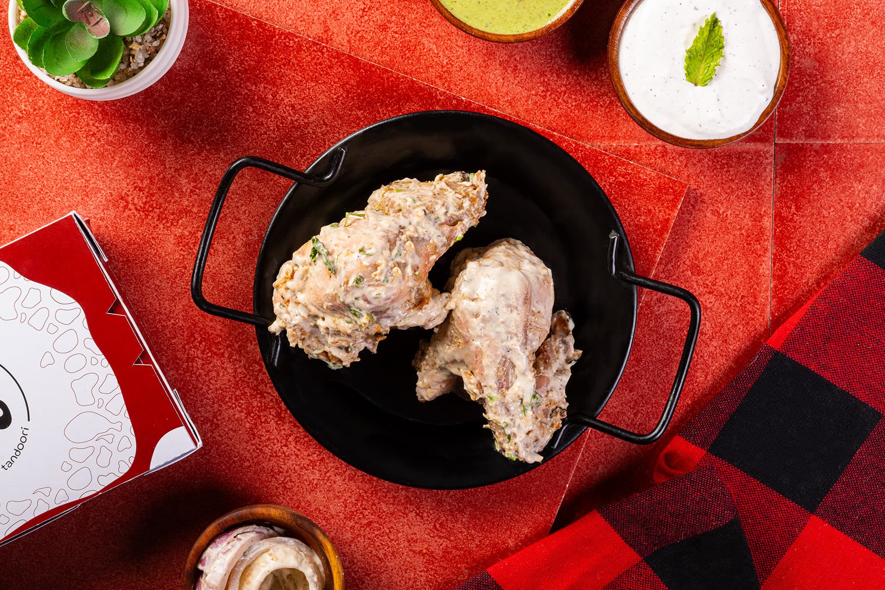 Malai tandoori chicken, 2 pieces, cream and cashew marinade